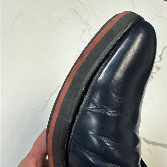 Prada Navy Dark Blue Derby Leather Dress Shoes US 9 2EA046 main image 5